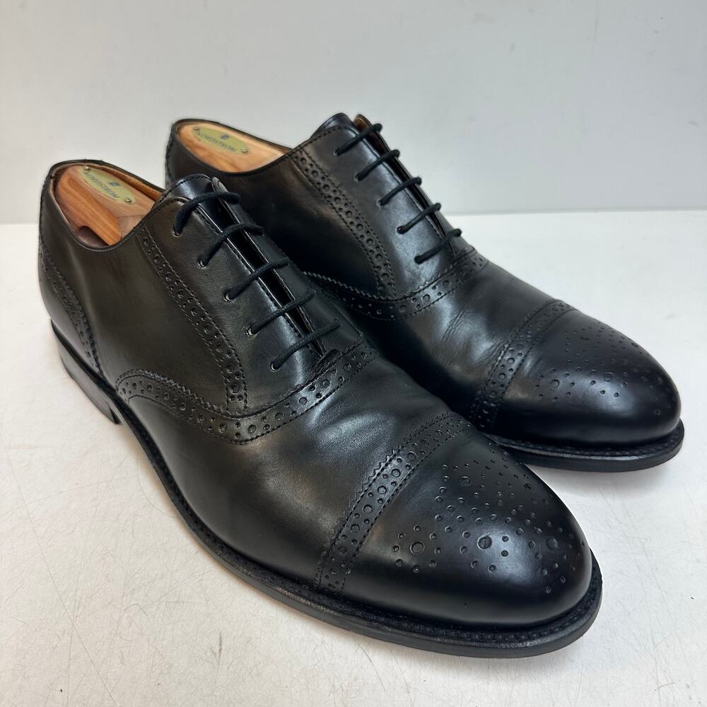 VGUC Grant Stone x J. Crew Ludlow Wingtip Oxford Black Calf Bench Made 11.5 D